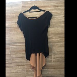 Black and Gold Open Back Top